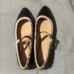 Black Studded Women's Flats